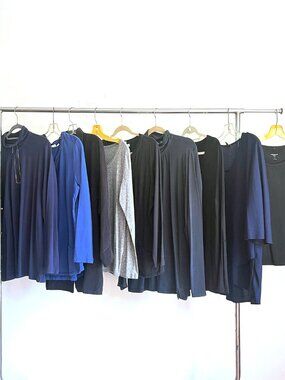 Lot of 10 Large & Extra Large Blue Black Gray Shirts & Sweatshirts Mixed Brands